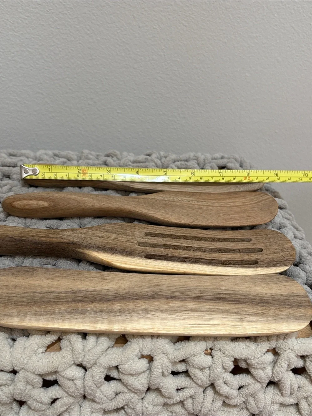 NWOT Mad Hungry 4 Pcs Wooden Kitchen Spurtle Set - Natural Brown